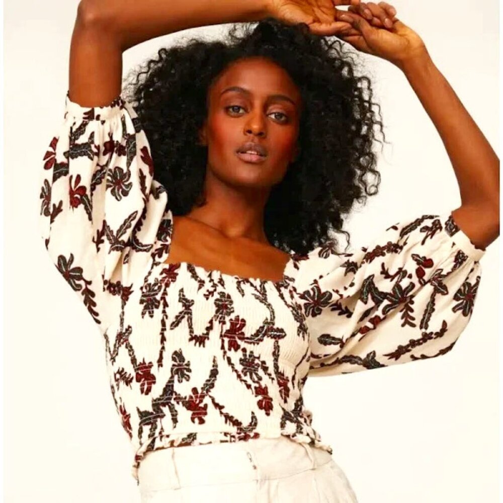 Joie Floral Cinch Crop Top